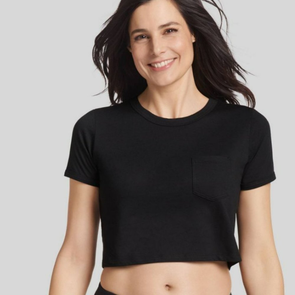 NWT Jockey Generation Retro Vibes Crop Top in Black